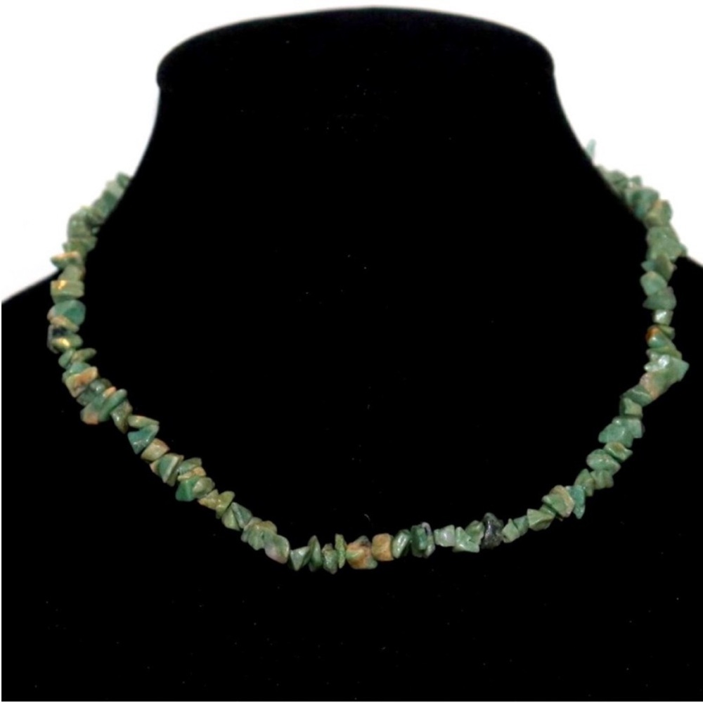 Vintage Natural Green Stone Necklace
